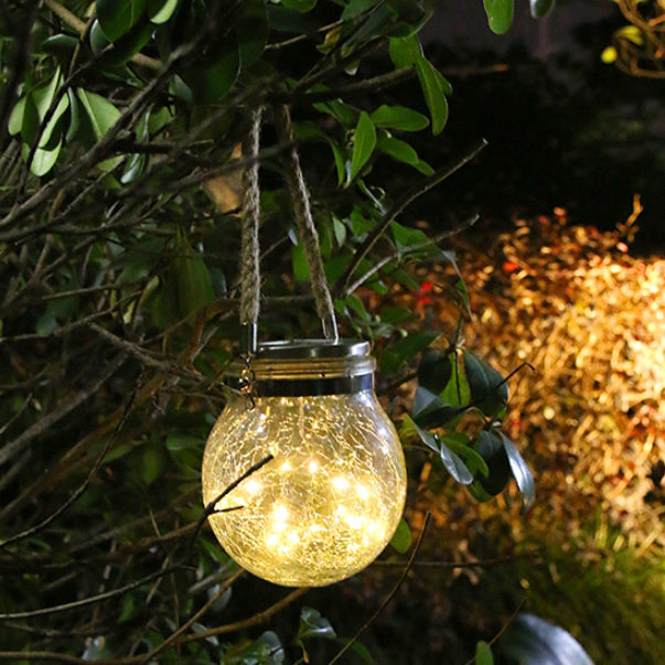 Modern Minimalist Solar Wasserdicht Runde Flasche Runde Rissglas ABS Edelstahl LED Außenlicht Für Garten | Brehn