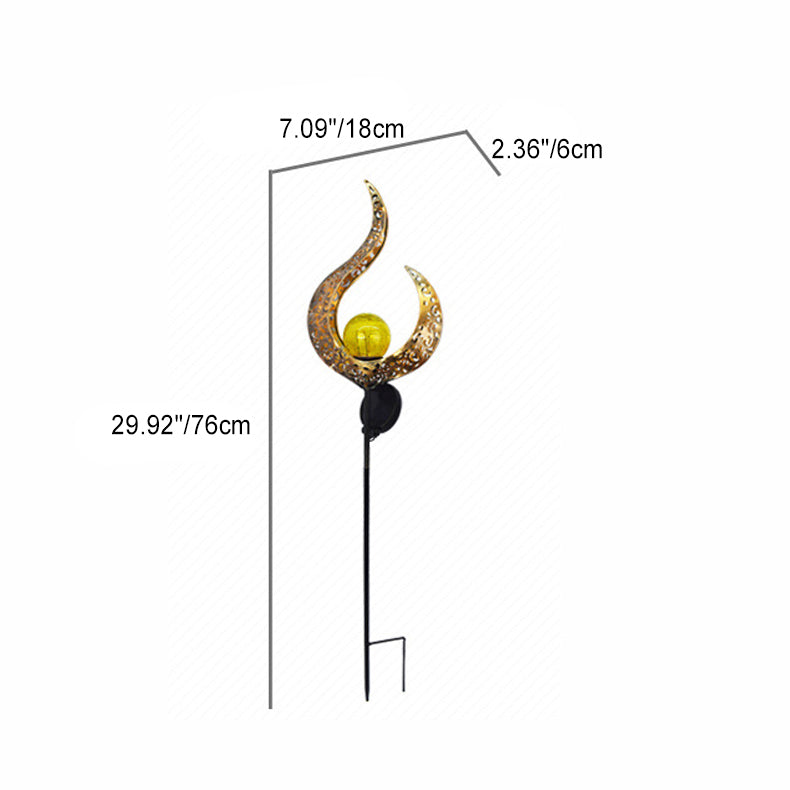 Moderne Art Deco Solar wasserdichter Erdstecker Stern Sonne Mond Eisen Glas LED Außenleuchte für Garten | Brehn