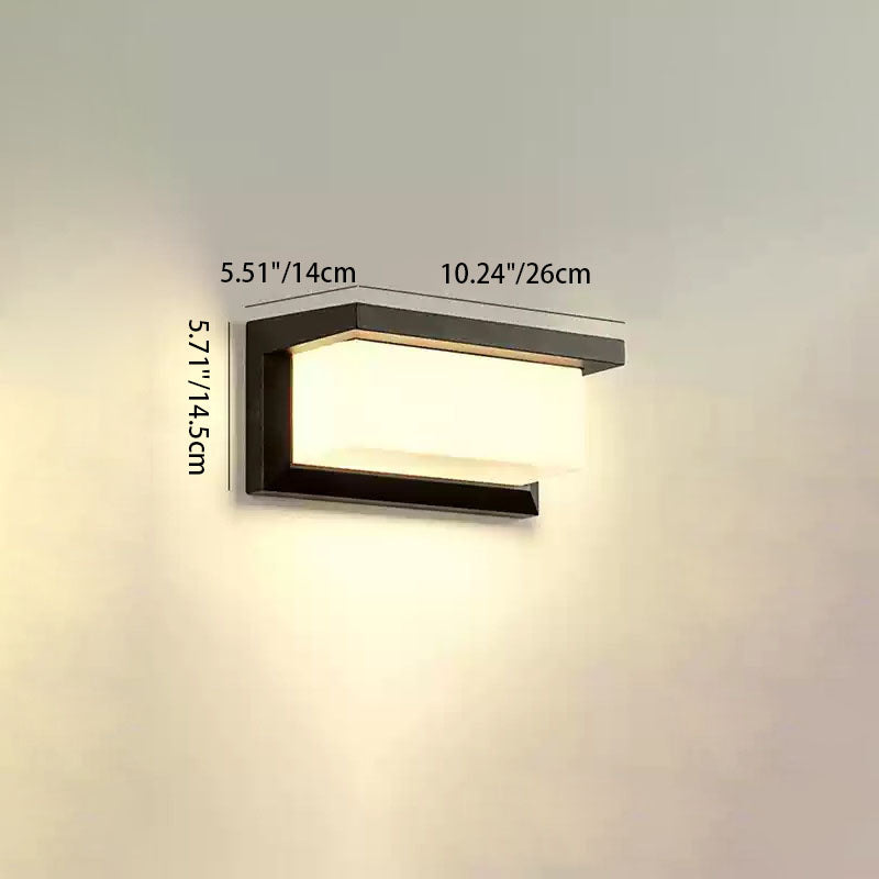 Modern Minimalist Wasserdichte Rechteck Oval PC Aluminium LED Wandleuchte Lampe Für Außenbereich | Brehn