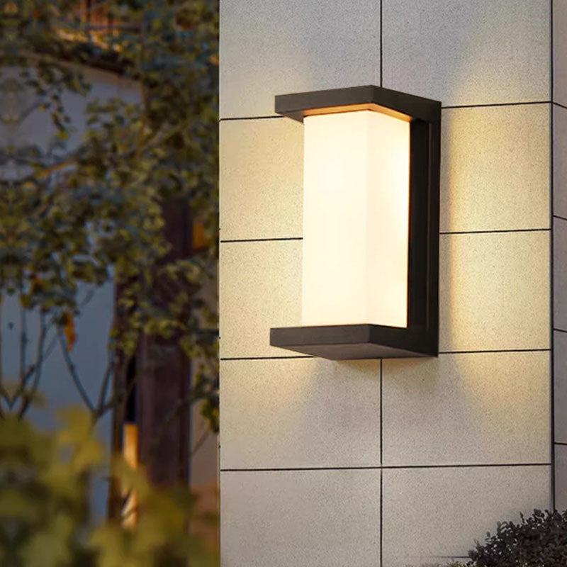 Wasserdichte rechteckig-ovale LED-Wandleuchte aus PC-Aluminium für den Außenbereich