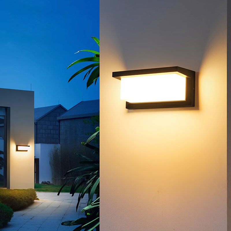 Modern Minimalist Wasserdichte Rechteck Oval PC Aluminium LED Wandleuchte Lampe Für Außenbereich | Brehn