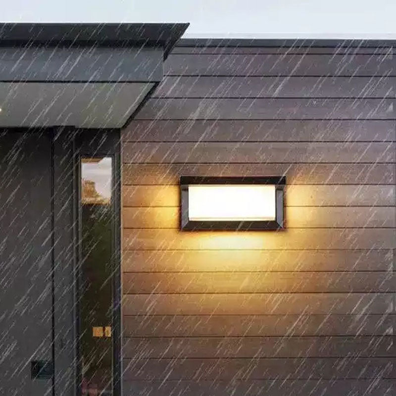 Wasserdichte rechteckig-ovale LED-Wandleuchte aus PC-Aluminium für den Außenbereich