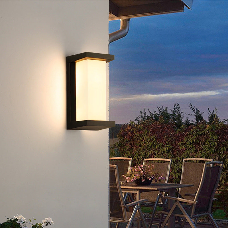 Modern Minimalist Wasserdichte Rechteck Oval PC Aluminium LED Wandleuchte Lampe Für Außenbereich | Brehn