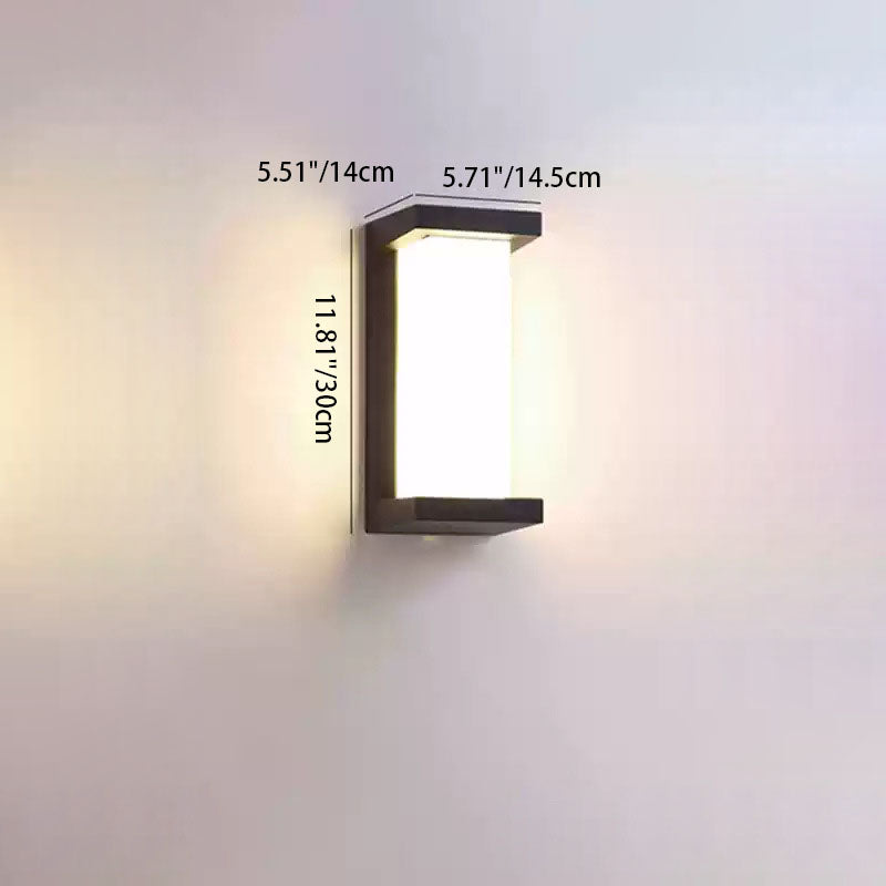 Modern Minimalist Wasserdichte Rechteck Oval PC Aluminium LED Wandleuchte Lampe Für Außenbereich | Brehn