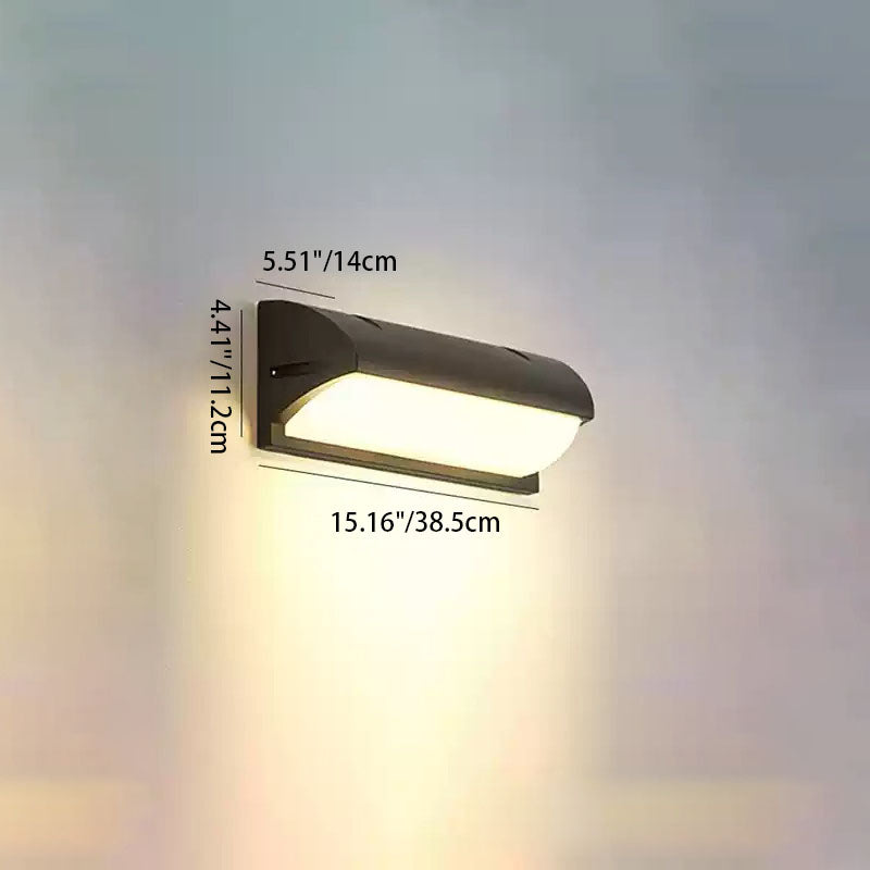 Modern Minimalist Wasserdichte Rechteck Oval PC Aluminium LED Wandleuchte Lampe Für Außenbereich | Brehn