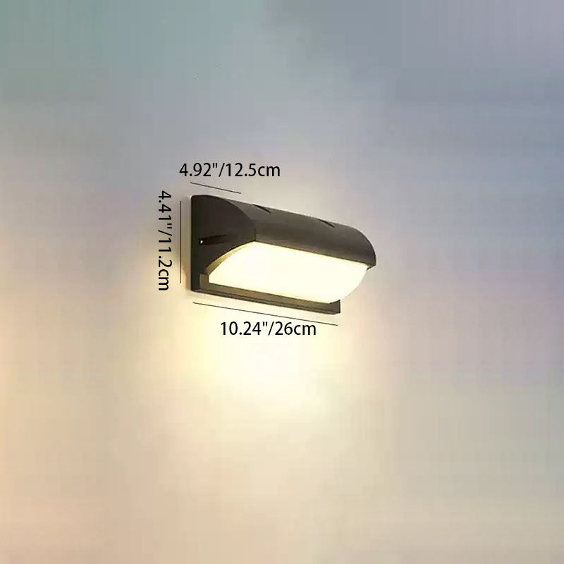 Modern Minimalist Wasserdichte Rechteck Oval PC Aluminium LED Wandleuchte Lampe Für Außenbereich | Brehn