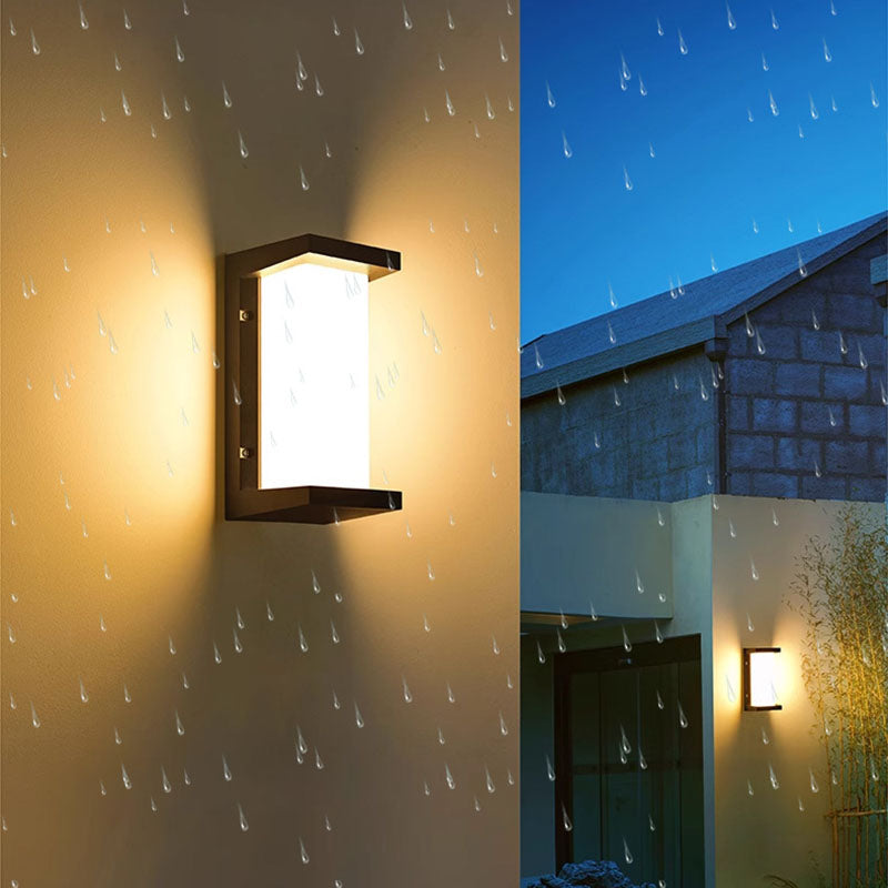 Modern Minimalist Wasserdichte Rechteck Oval PC Aluminium LED Wandleuchte Lampe Für Außenbereich | Brehn
