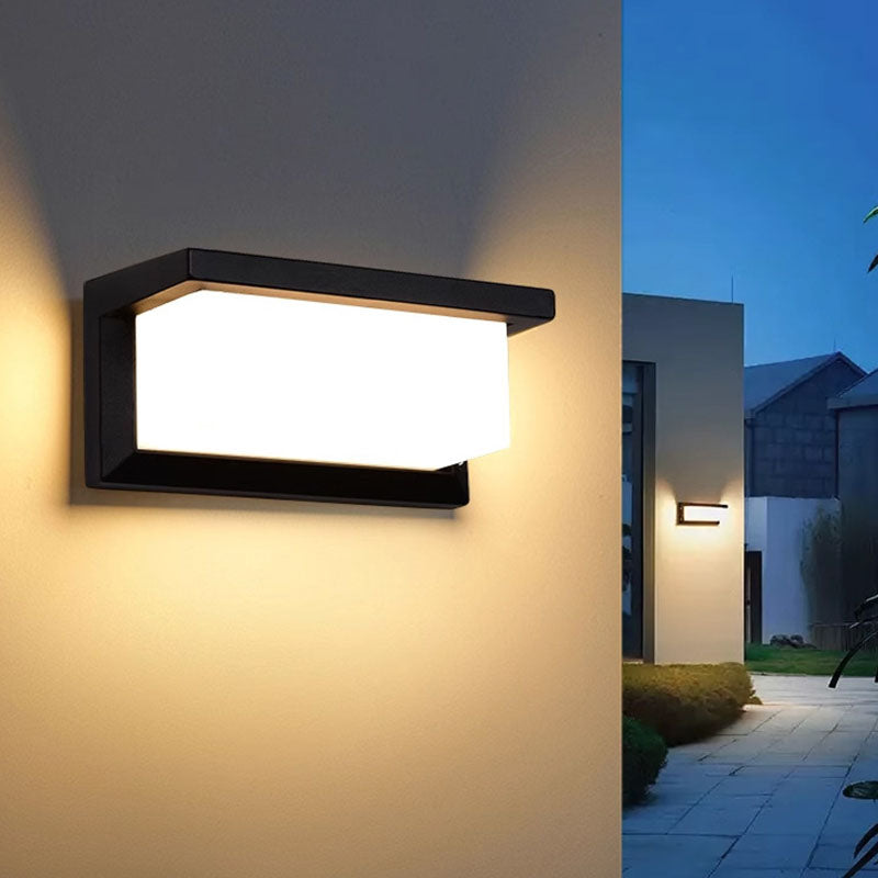 Wasserdichte rechteckig-ovale LED-Wandleuchte aus PC-Aluminium für den Außenbereich