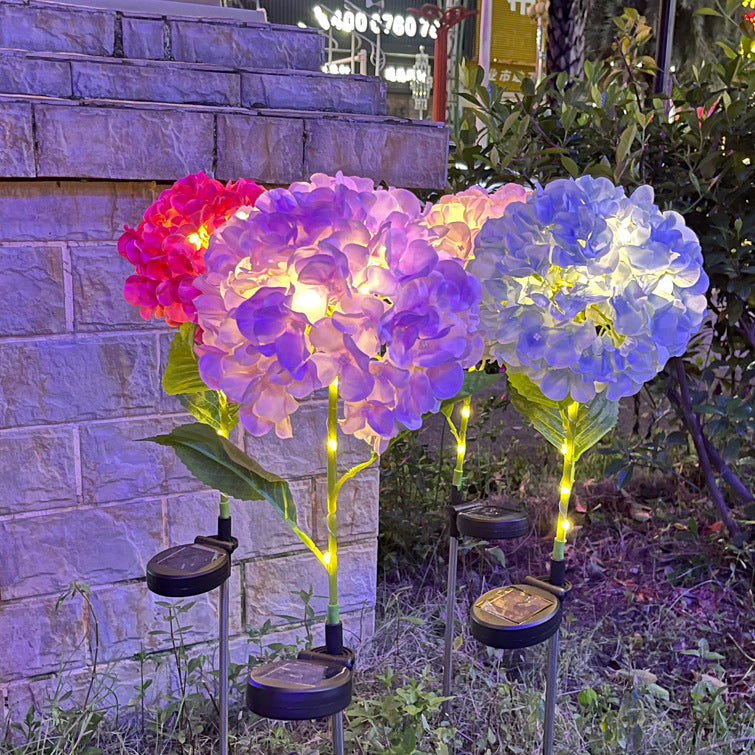 Zeitgenössische kreative solarbetriebenen wasserdichte Hortensie runde PVC Edelstahl LED Außenleuchte für den Garten | Brehn