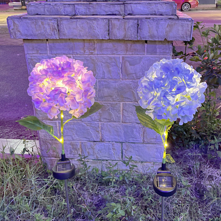 Zeitgenössische kreative solarbetriebenen wasserdichte Hortensie runde PVC Edelstahl LED Außenleuchte für den Garten | Brehn