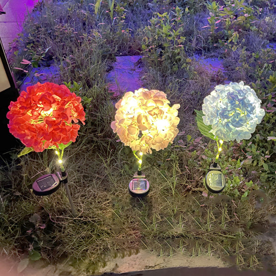 Zeitgenössische kreative solarbetriebenen wasserdichte Hortensie runde PVC Edelstahl LED Außenleuchte für den Garten | Brehn