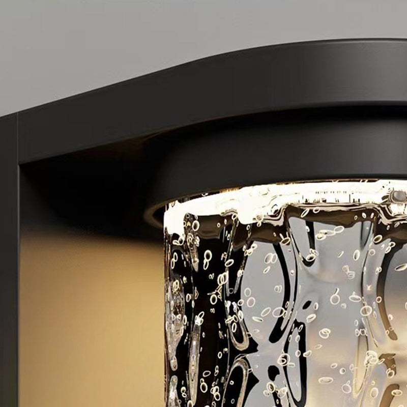 Moderne Luxus Waterproof Zylinder Edelstahl Kristall LED Wandleuchte Lampe für Außenpatio | Brehn