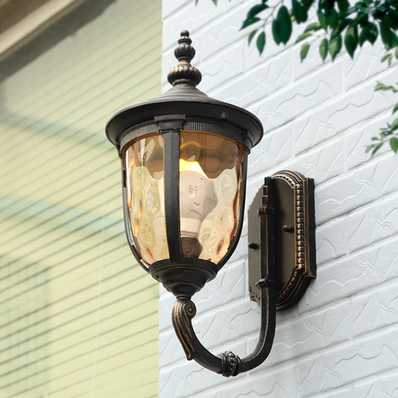 Zeitgenössische Nordische Jar Aluminium Glas 1-Licht Wand Scone Lampe Für Außenpatio | Brehn