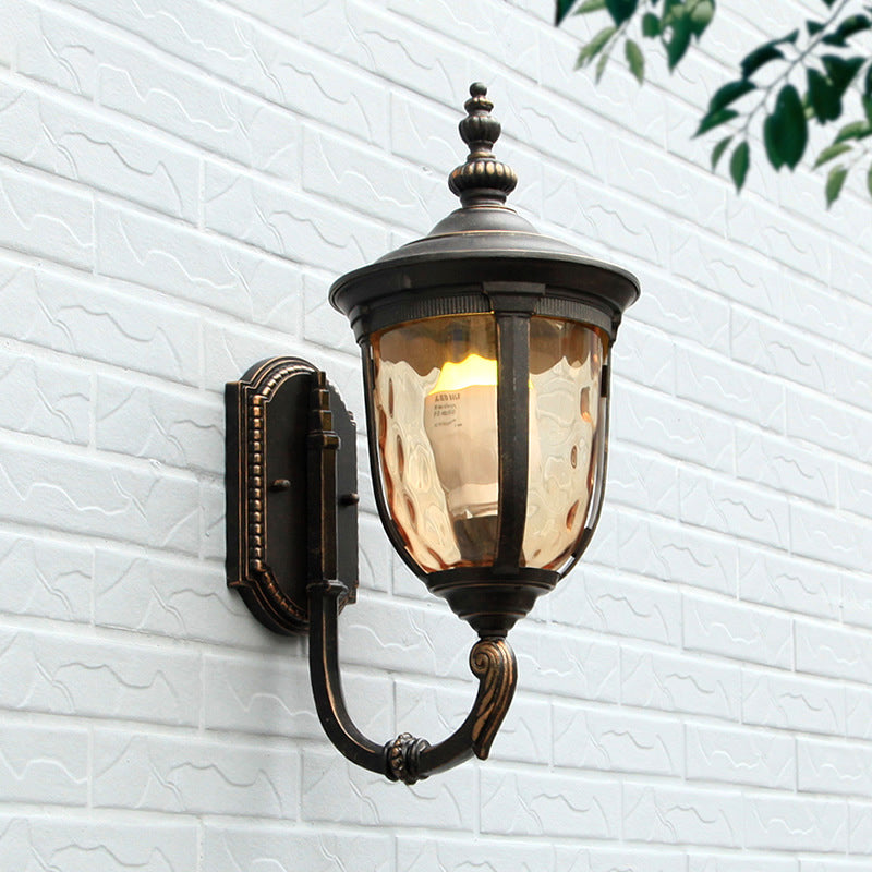 Zeitgenössische Nordische Jar Aluminium Glas 1-Licht Wand Scone Lampe Für Außenpatio | Brehn