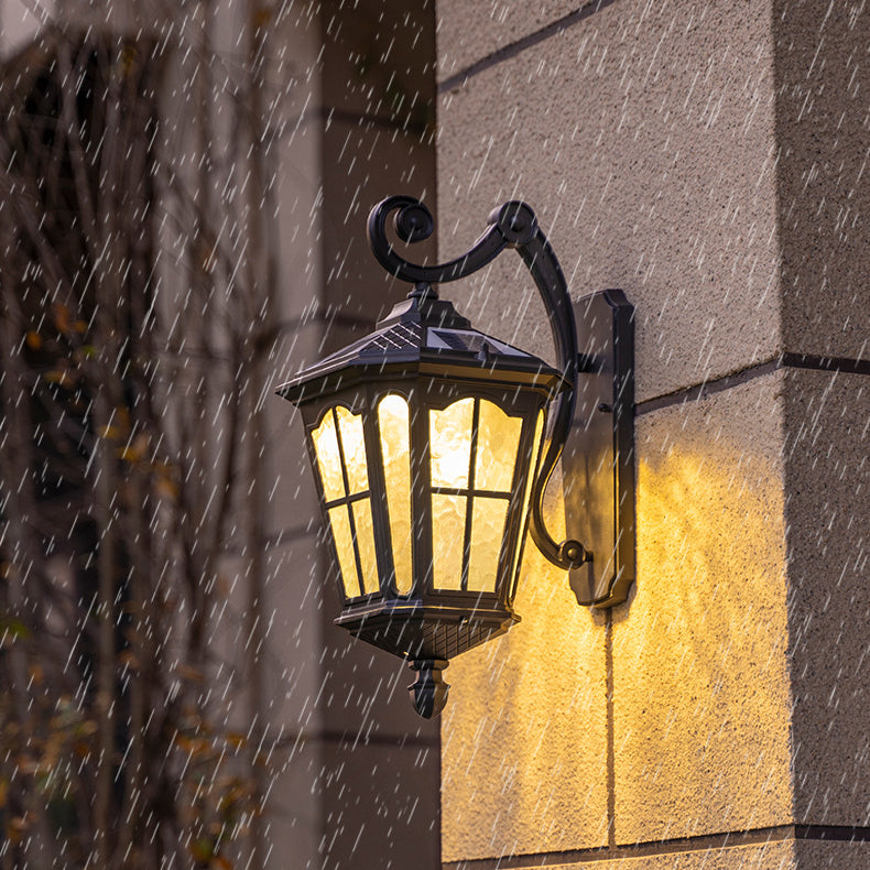 Traditionelle europäische Laterne Wasserdicht Aluminium Glas 1-Licht Wand sconce Lampe Für Außen patio | Brehn