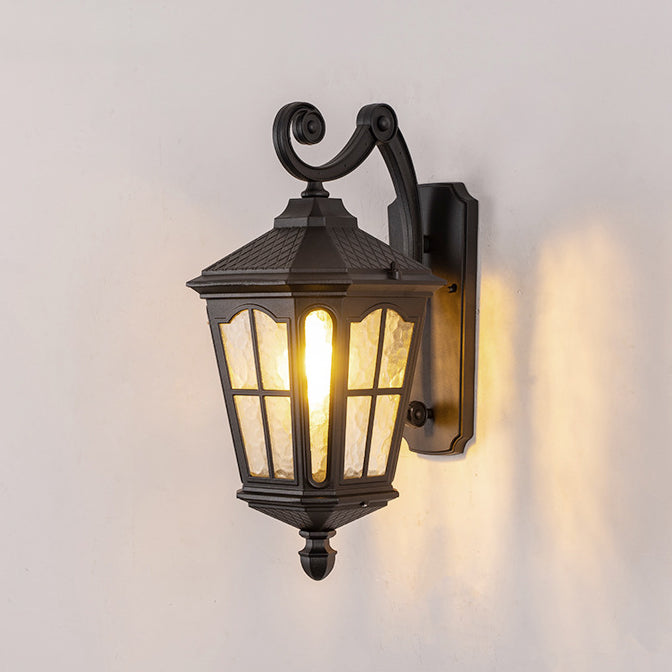 Traditionelle europäische Laterne Wasserdicht Aluminium Glas 1-Licht Wand sconce Lampe Für Außen patio | Brehn