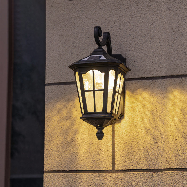 Traditionelle europäische Laterne Wasserdicht Aluminium Glas 1-Licht Wand sconce Lampe Für Außen patio | Brehn