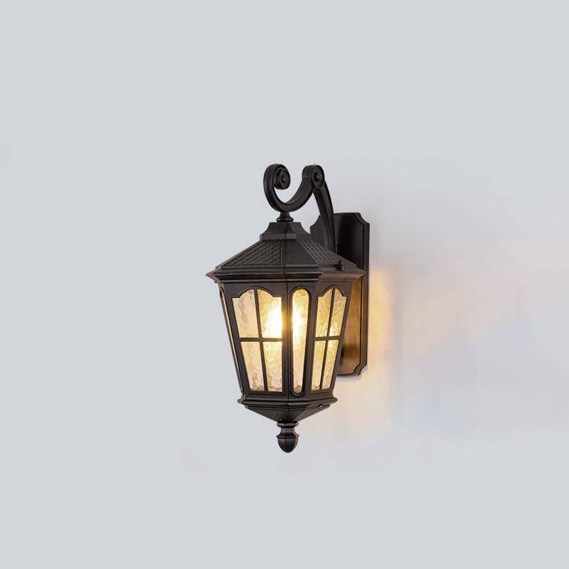 Traditionelle europäische Laterne Wasserdicht Aluminium Glas 1-Licht Wand sconce Lampe Für Außen patio | Brehn
