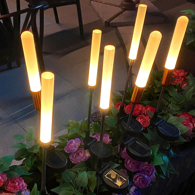 Wasserdichte Solar-Zylinderleuchte aus Acryl, Aluminium, Edelstahl und ABS mit LED-Beleuchtung für den Außenbereich und die Gartengestaltung