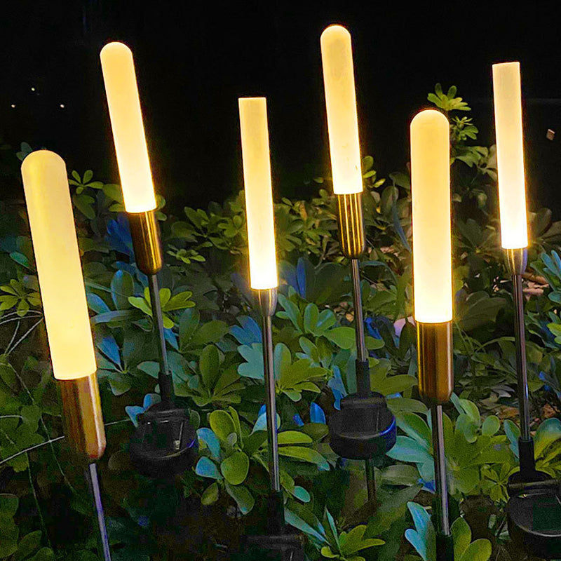 Wasserdichte Solar-Zylinderleuchte aus Acryl, Aluminium, Edelstahl und ABS mit LED-Beleuchtung für den Außenbereich und die Gartengestaltung