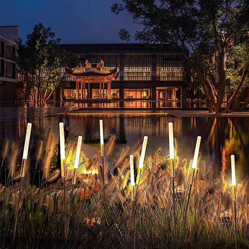 Wasserdichte Solar-Zylinderleuchte aus Acryl, Aluminium, Edelstahl und ABS mit LED-Beleuchtung für den Außenbereich und die Gartengestaltung