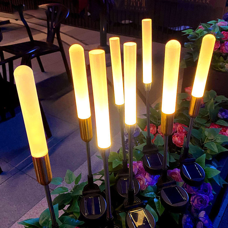 Moderne Art Deco wasserdichte Solar-Zylinder-Acryl-Aluminium-Edelstahl-ABS-LED-Außenleuchte Landschaftsbeleuchtung für den Garten | Brehn