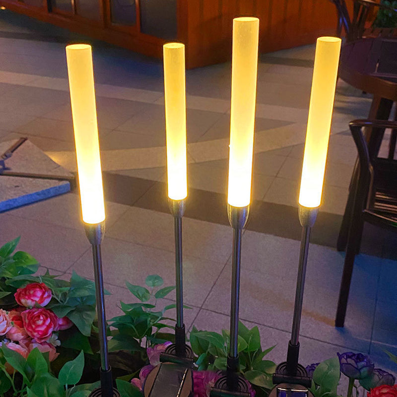 Moderne Art Deco wasserdichte Solar-Zylinder-Acryl-Aluminium-Edelstahl-ABS-LED-Außenleuchte Landschaftsbeleuchtung für den Garten | Brehn