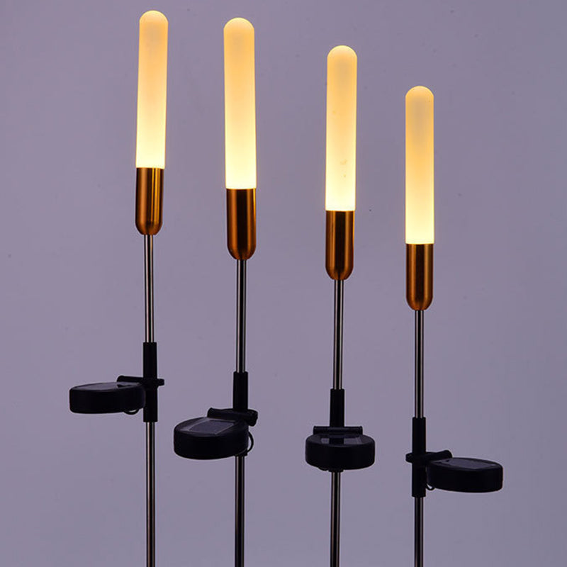 Wasserdichte Solar-Zylinderleuchte aus Acryl, Aluminium, Edelstahl und ABS mit LED-Beleuchtung für den Außenbereich und die Gartengestaltung