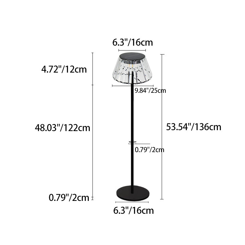 Wasserdichte Solar-USB-LED-Stehlampe aus Eisenglas für den Außenbereich für den Garten