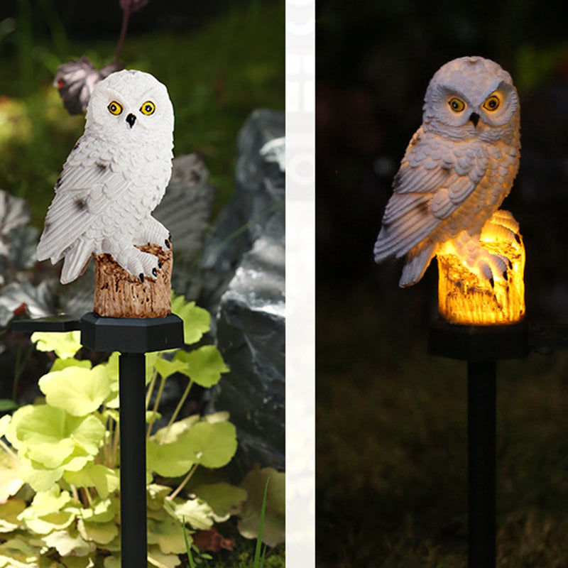 Moderne Art Deco Wasserdicht Solar Harz PP Eule LED Landschaft Beleuchtung Außenlicht Für Außenpatio | Brehn