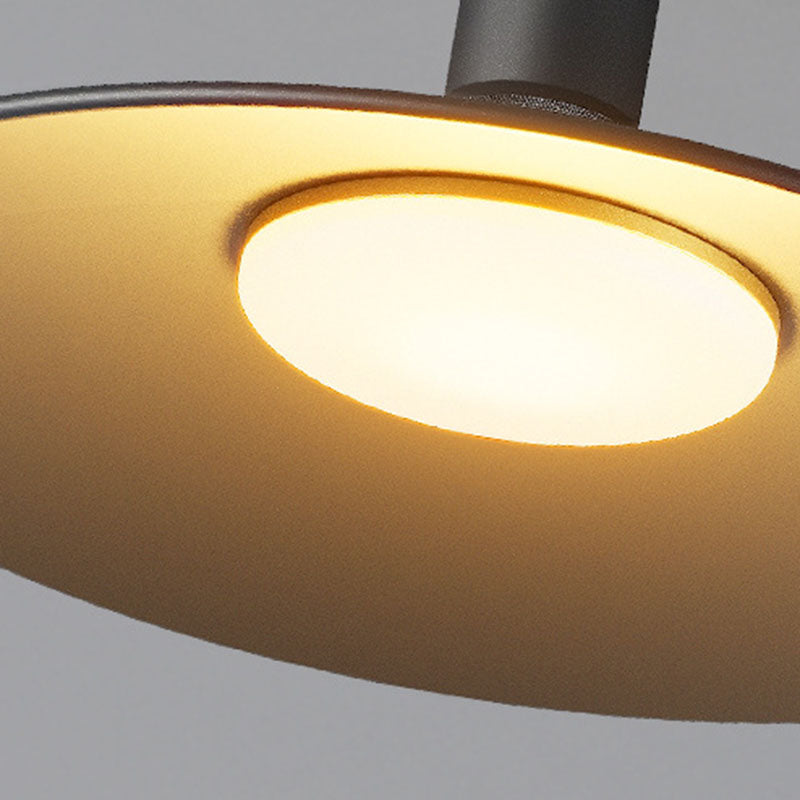 Zeitgenössische industrielle wasserdichte Aluminium runde 1-Licht Semi-Flush-Mount Deckenleuchte für den Außenbereich Patio | Brehn