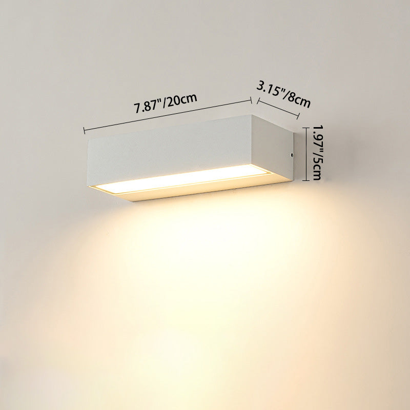 Moderner minimalistischer rechteckiger Balken wasserdichtes Aluminium LED Wandleuchte Lampe für Garten | Brehn