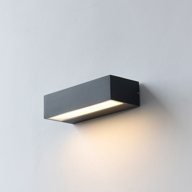Moderner minimalistischer rechteckiger Balken wasserdichtes Aluminium LED Wandleuchte Lampe für Garten | Brehn
