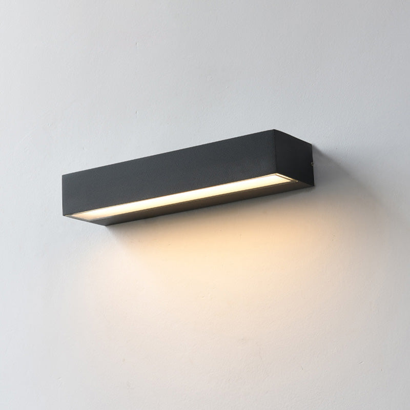Moderner minimalistischer rechteckiger Balken wasserdichtes Aluminium LED Wandleuchte Lampe für Garten | Brehn