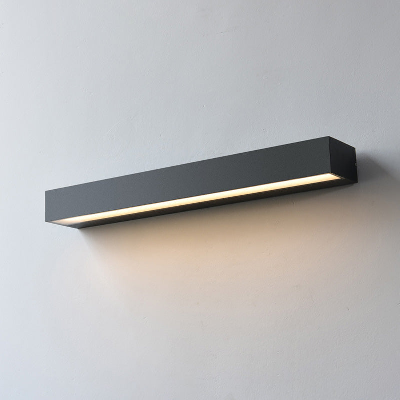 Moderner minimalistischer rechteckiger Balken wasserdichtes Aluminium LED Wandleuchte Lampe für Garten | Brehn
