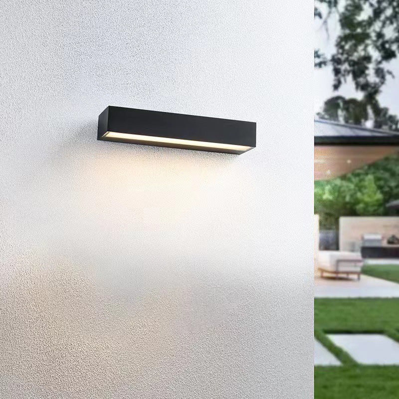 Moderner minimalistischer rechteckiger Balken wasserdichtes Aluminium LED Wandleuchte Lampe für Garten | Brehn