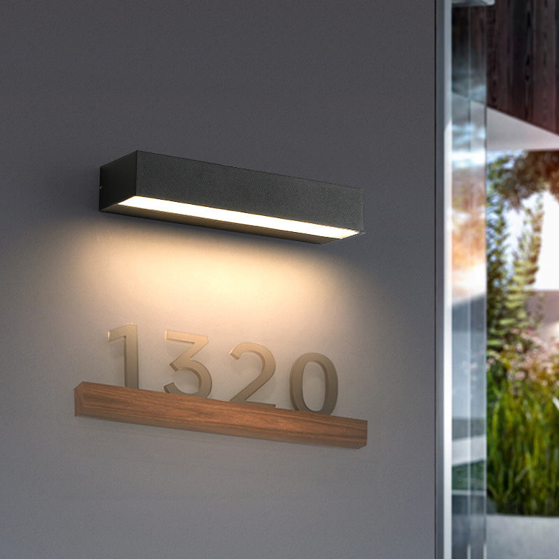 Moderner minimalistischer rechteckiger Balken wasserdichtes Aluminium LED Wandleuchte Lampe für Garten | Brehn