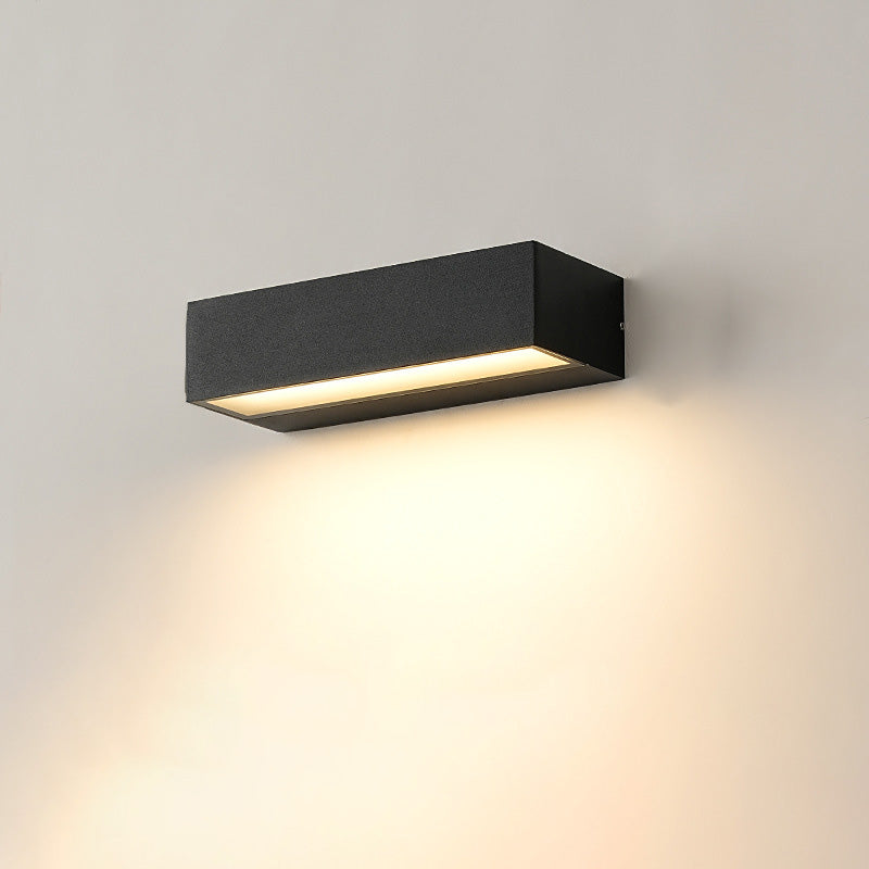 Rechteckige, wasserdichte LED-Wandleuchte aus Aluminium für den Garten