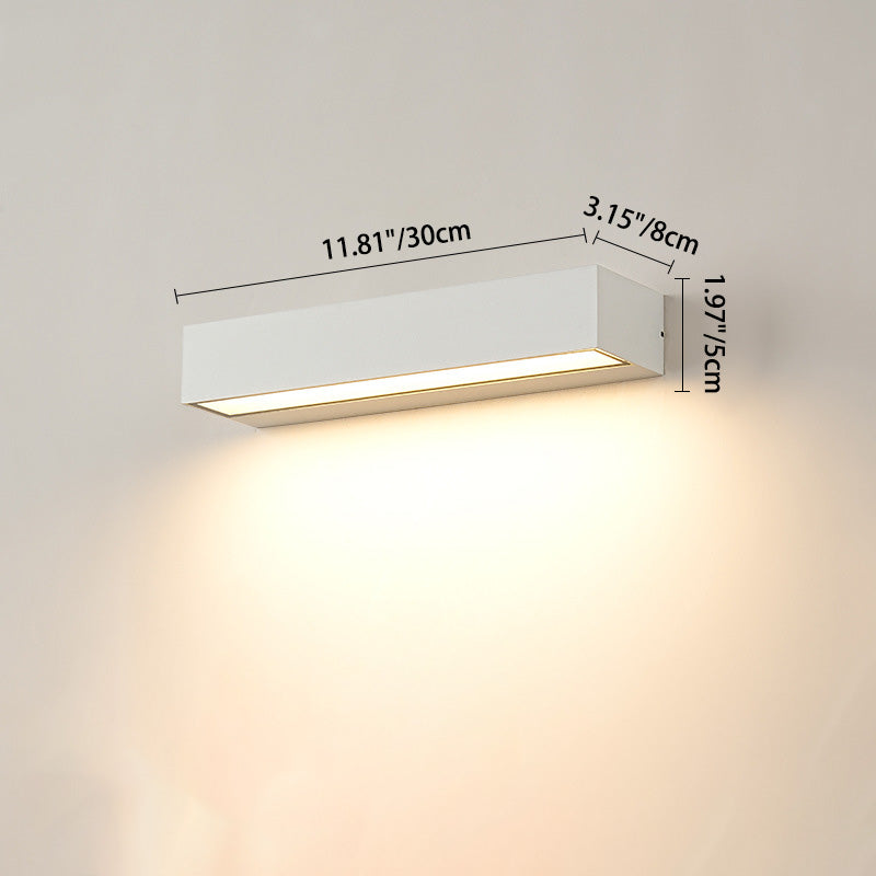 Moderner minimalistischer rechteckiger Balken wasserdichtes Aluminium LED Wandleuchte Lampe für Garten | Brehn