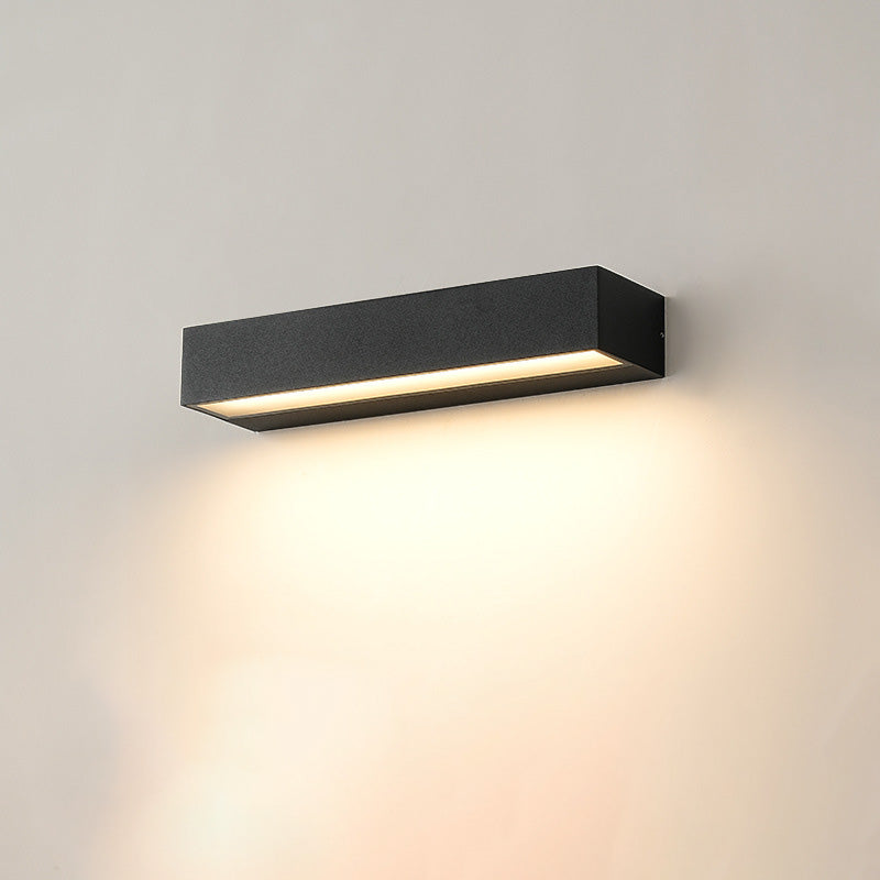 Moderner minimalistischer rechteckiger Balken wasserdichtes Aluminium LED Wandleuchte Lampe für Garten | Brehn
