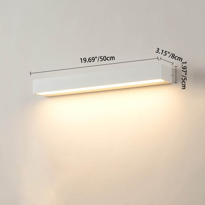 Moderner minimalistischer rechteckiger Balken wasserdichtes Aluminium LED Wandleuchte Lampe für Garten | Brehn