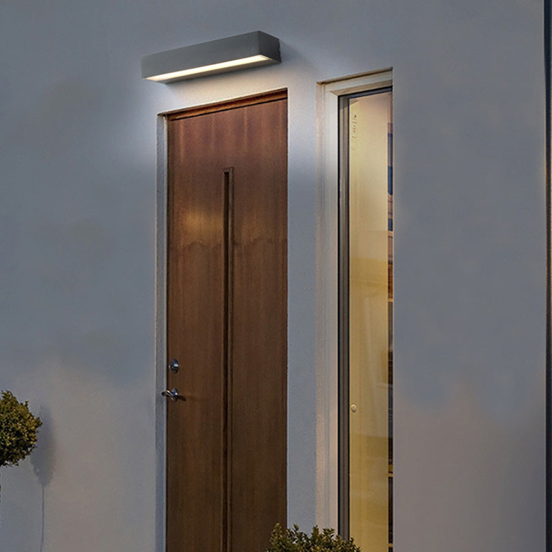 Moderner minimalistischer rechteckiger Balken wasserdichtes Aluminium LED Wandleuchte Lampe für Garten | Brehn