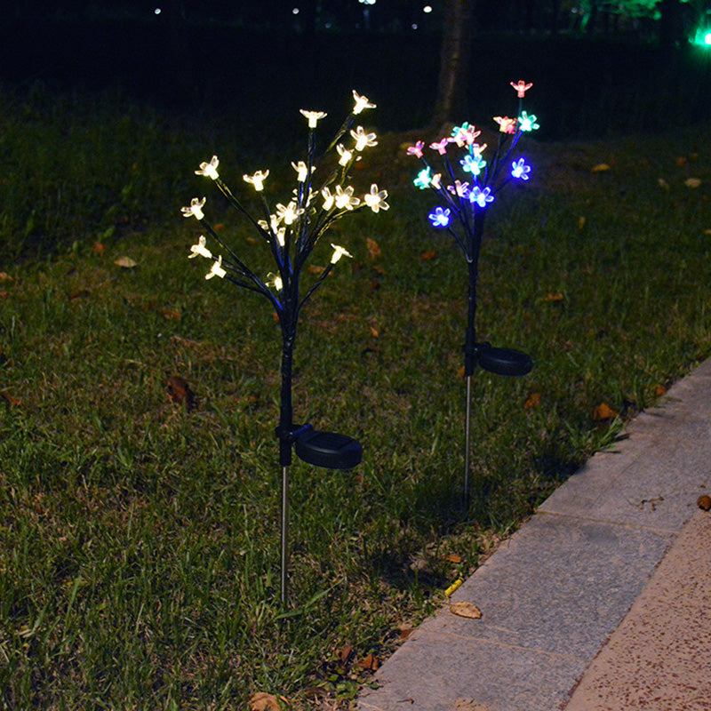 Moderne Art Deco Kirschblüte Lotus Kunststoff LED Outdoor Erdstecker Licht für Garten | Brehn