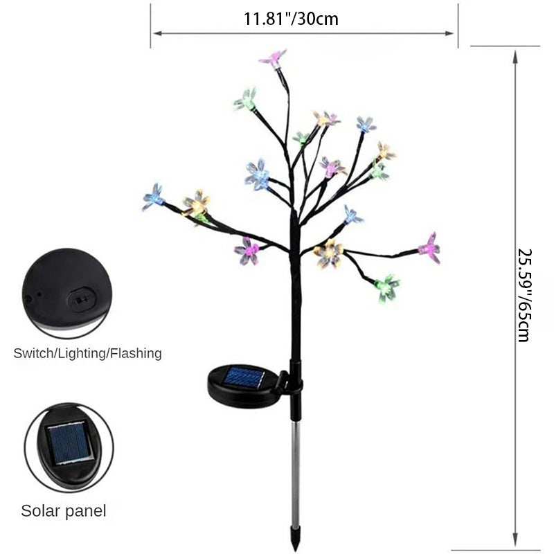 Moderne Art Deco Kirschblüte Lotus Kunststoff LED Outdoor Erdstecker Licht für Garten | Brehn