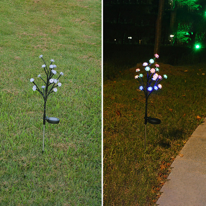 Moderne Art Deco Kirschblüte Lotus Kunststoff LED Outdoor Erdstecker Licht für Garten | Brehn