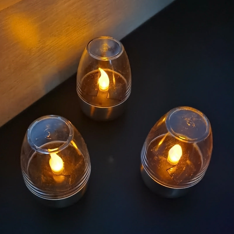Moderner minimalistischer Kerzenrunde PC Edelstahl LED Außenlicht für den Garten | Brehn