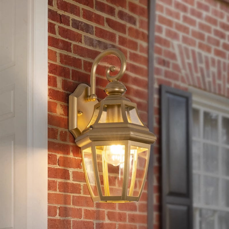Zeitgenössische nordische runde Gericht wasserdichte Glas-Hardware 1-Licht Wandleuchte Lampe für Außenpatio | Brehn