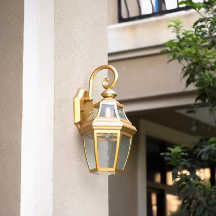 Zeitgenössische nordische runde Gericht wasserdichte Glas-Hardware 1-Licht Wandleuchte Lampe für Außenpatio | Brehn