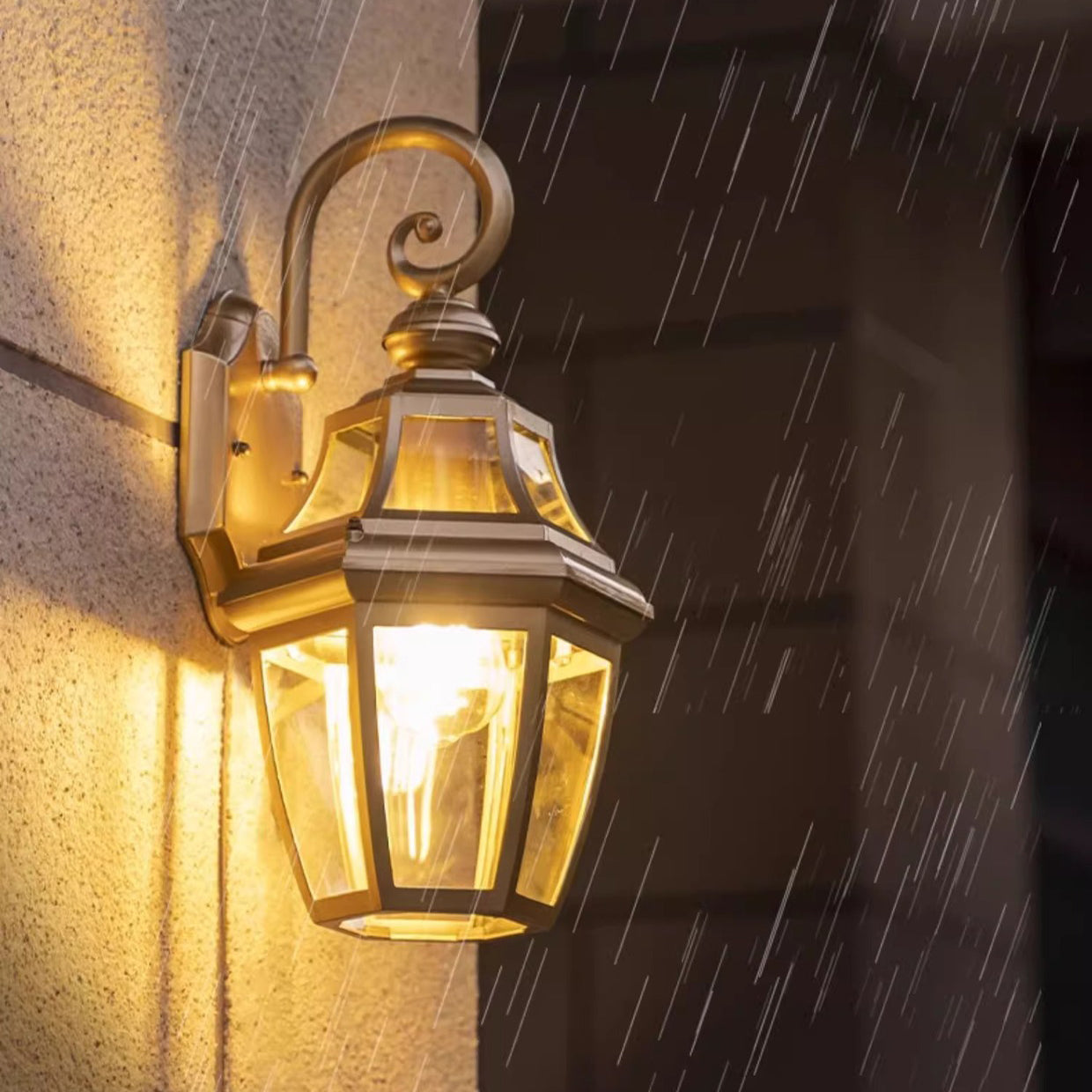 Zeitgenössische nordische runde Gericht wasserdichte Glas-Hardware 1-Licht Wandleuchte Lampe für Außenpatio | Brehn