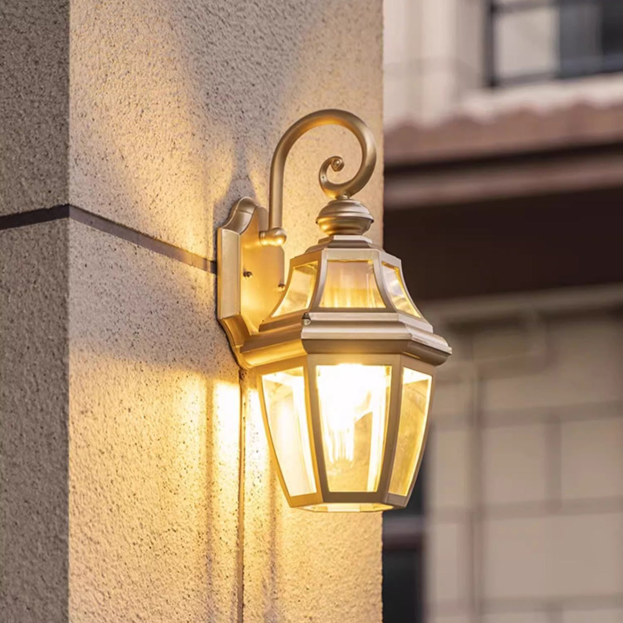 Zeitgenössische nordische runde Gericht wasserdichte Glas-Hardware 1-Licht Wandleuchte Lampe für Außenpatio | Brehn